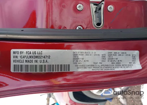 2021 Jeep Cherokee Latitude Lux Fwd z USA, uszkodzony, nr VIN 1C4PJLMX3MD214712